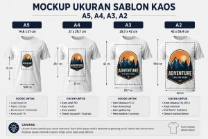 ukuran sablon kaos